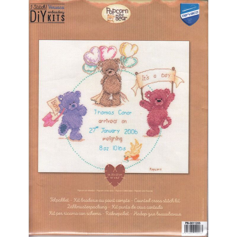 Vervaco POPCORN CELEBRATION Counted Cross Stitch Kit PN-0011205