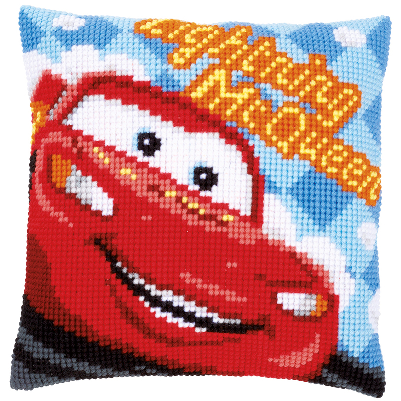 Vervaco Disney CARS LIGHTNING MCQUEEN Latch Hook Cushion Front Kit PN-0014609