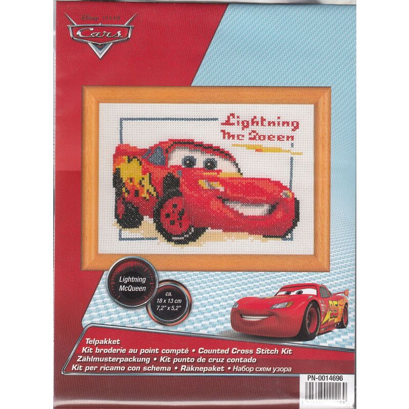 Vervaco DISNEY CARS LIGHTNING MCQUEEN Counted Cross Stitch Kit PN-0014696