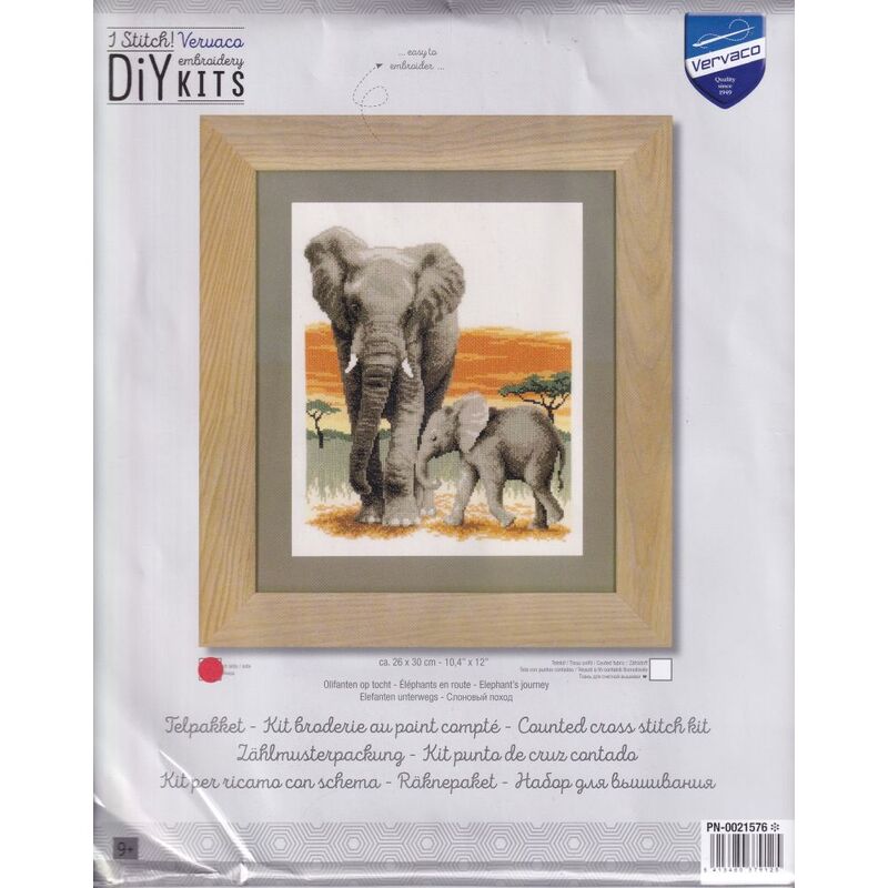 Vervaco ELEPHANT"S JOURNEY Counted Cross Stitch Kit PN-0021576