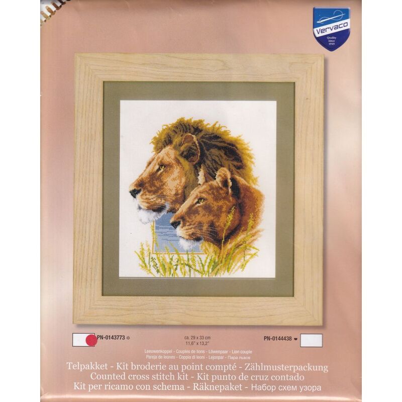Vervaco LION COUPLE Counted Cross Stitch Kit PN-0143773