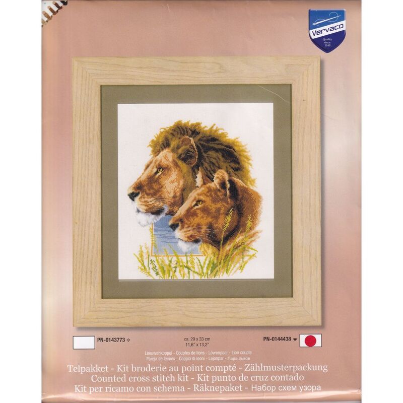 Vervaco LION COUPLE Counted Cross Stitch Kit PN-0144438