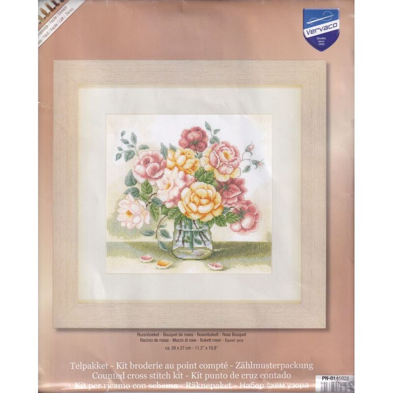 Vervaco ROSE BOUQUET Counted Cross Stitch Kit PN-0145028