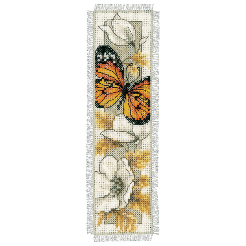 Vervaco BUTTERFLY ON FLOWERS IV Bookmark Counted Cross Stitch Kit PN-0145352