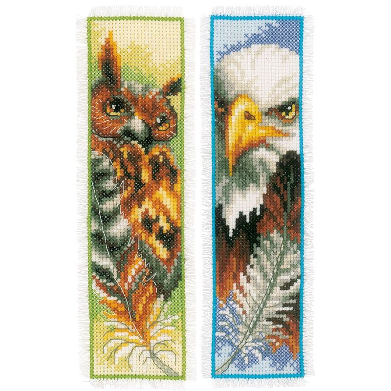 Vervaco EAGLE & OWL Pair Bookmarks Counted Cross Stitch Kit PN-0146205