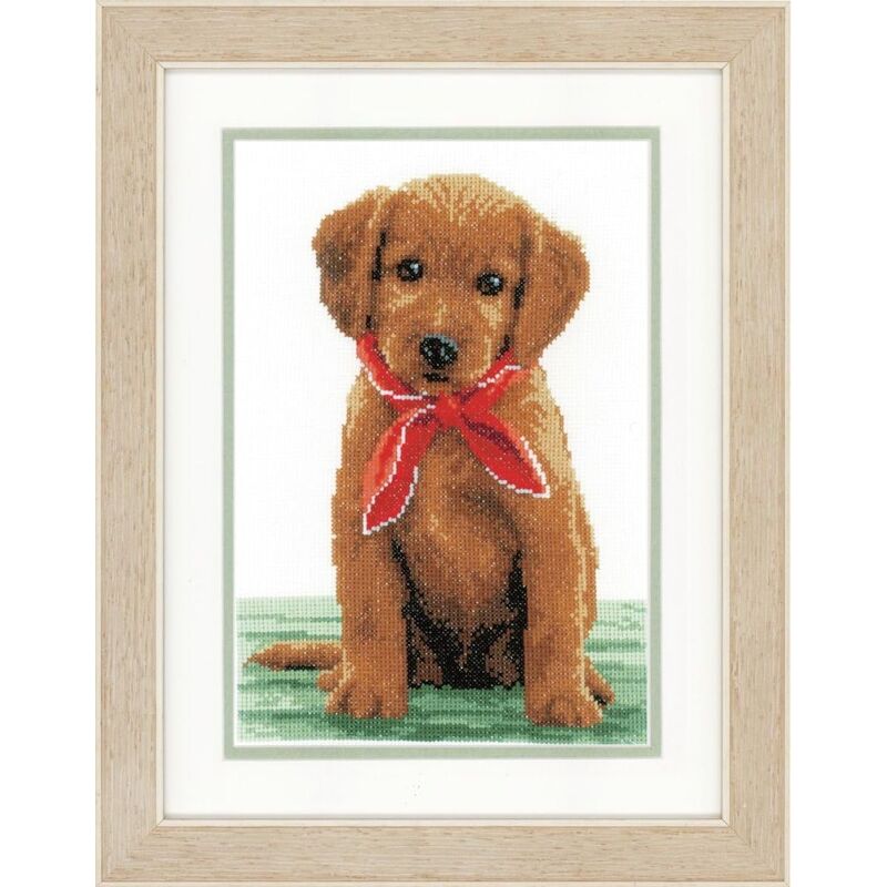 Vervaco LITTLE LAB WITH SCARF Counted Cross Stitch Kit PN-0146581
