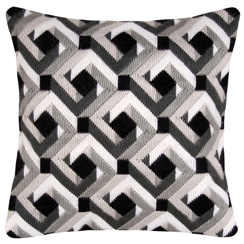 Vervaco BLACK & WHITE Long Stitch Cushion Front Embroidery Kit PN-0148243