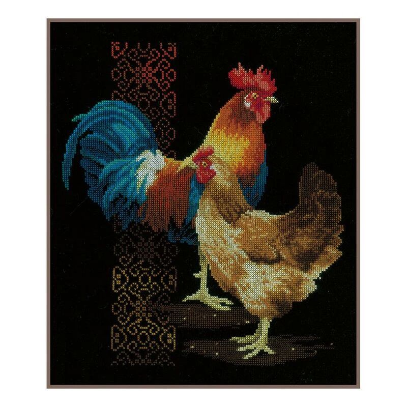 Vervaco CHICKEN & ROOSTER Counted Cross Stitch Kit PN-0162577