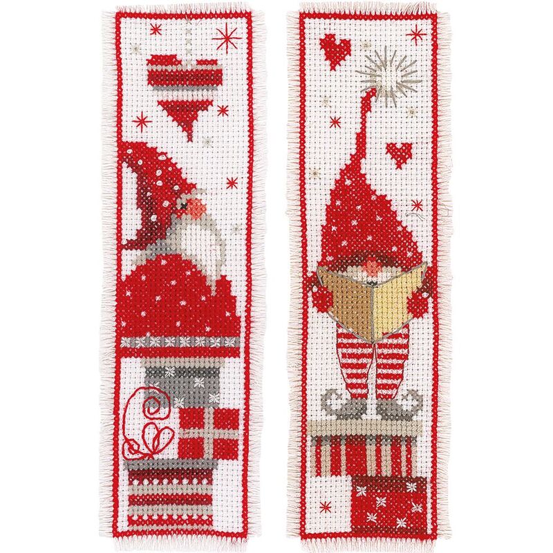 Vervaco CHRISTMAS GNOMES Bookmarks Counted Cross Stitch Kit PN-0165984