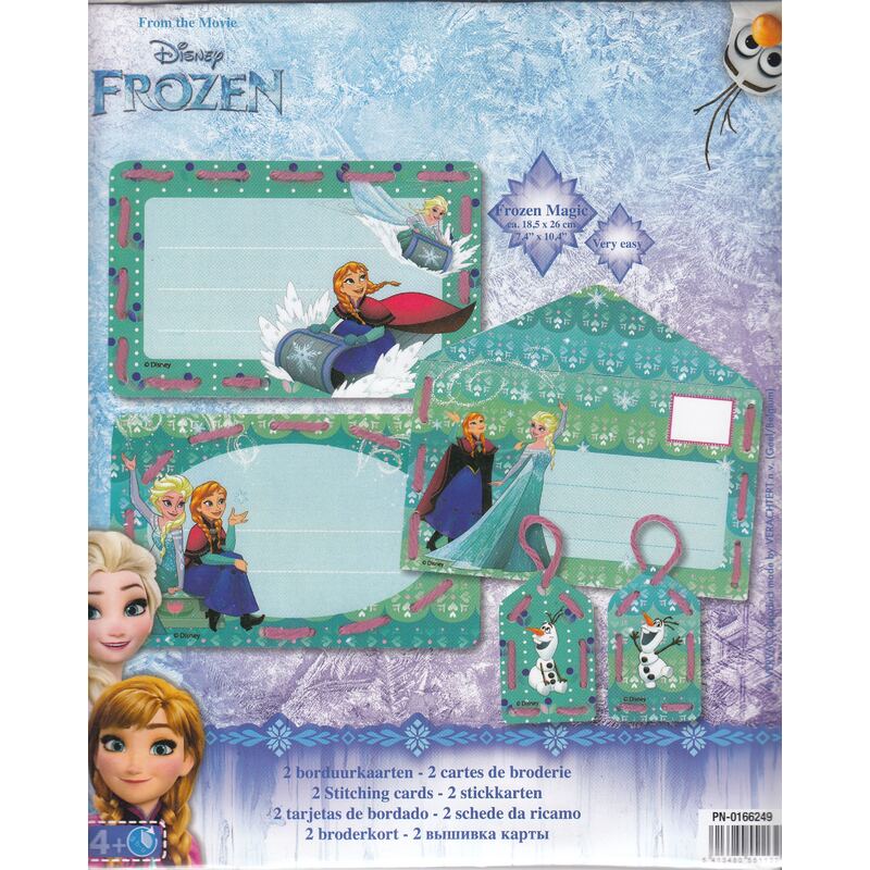 Vervaco DISNEY ANNA & ELSA Embroidery Card Kit, Set of 5, PN-0166249