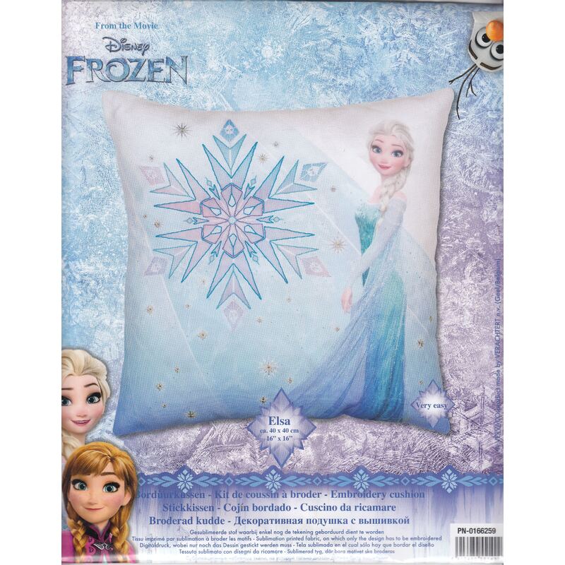 Vervaco DISNEY FROZEN ELSA Cushion Cover Embroidery Kit PN-0166259