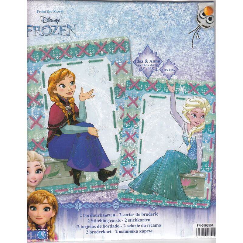 Vervaco DISNEY ANNA & ELSA Embroidery Card Kit, Set of 2, PN-0166504