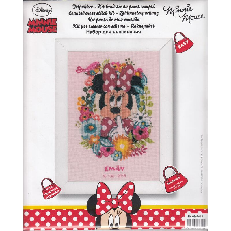 Vervaco DISNEY MINNIE SHUSHING Counted Cross Stitch Kit PN-0167668