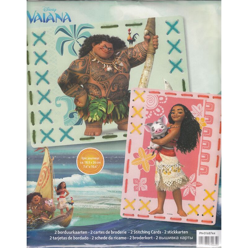 Vervaco DISNEY MOANA Embroidery Card Kit, Set of 2, PN-0168744