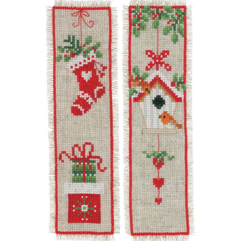 Vervaco CHRISTMAS MOTIF Pair Bookmarks Counted Cross Stitch Kit PN-0178766