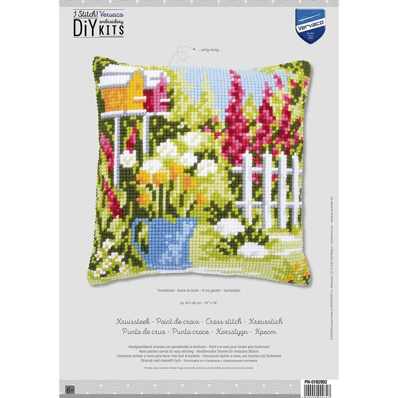 Vervaco IN MY GARDEN Cross Stitch Cushion Kit 40cm x 40cm PN-0182952
