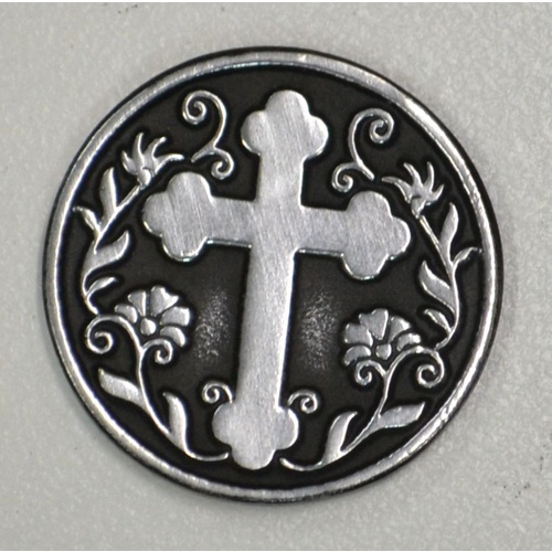 WITH GOD ALL... Pocket Token With Message / Prayer 31mm Diameter Metal