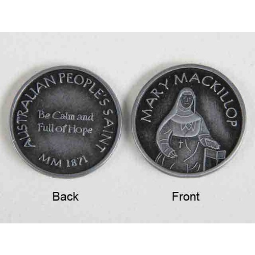 MARY MACKILLOP, AUSTRALIAN PEOPLE'S SAINT, Pocket Token Message, 31mm Diameter, Metal (0123)