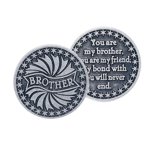 BOTHER Pocket Token With Message / Prayer 31mm Diameter Metal
