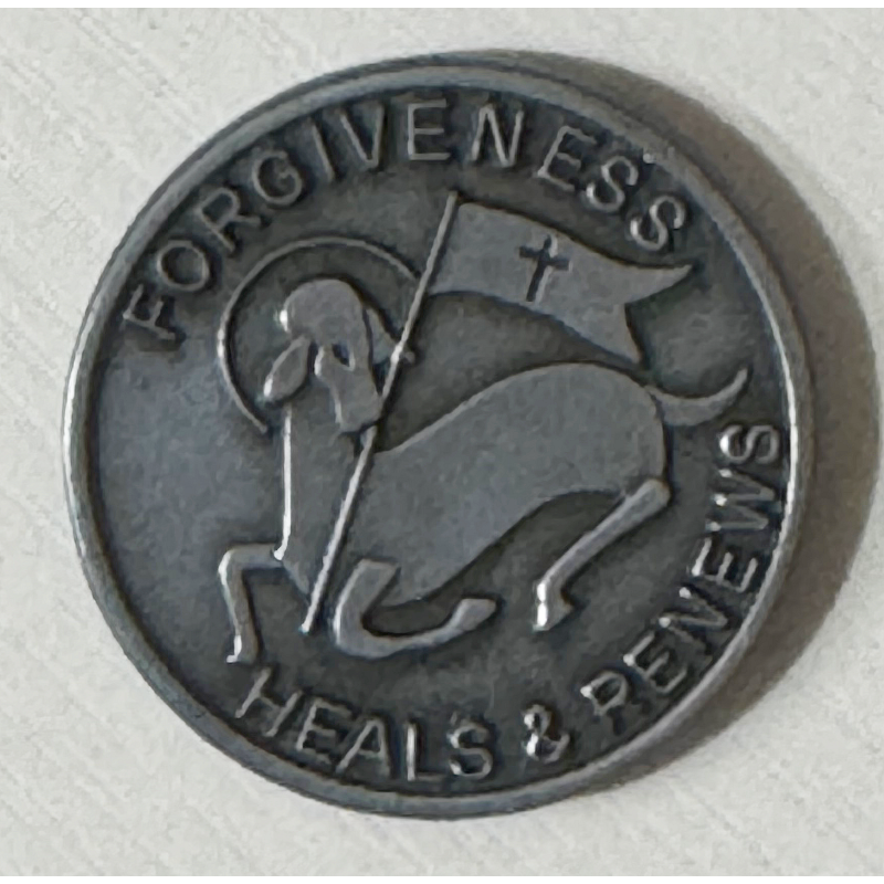RECONCILIATION FORGIVENESS POCKET TOKEN, With Message, 31mm Diameter, Metal
