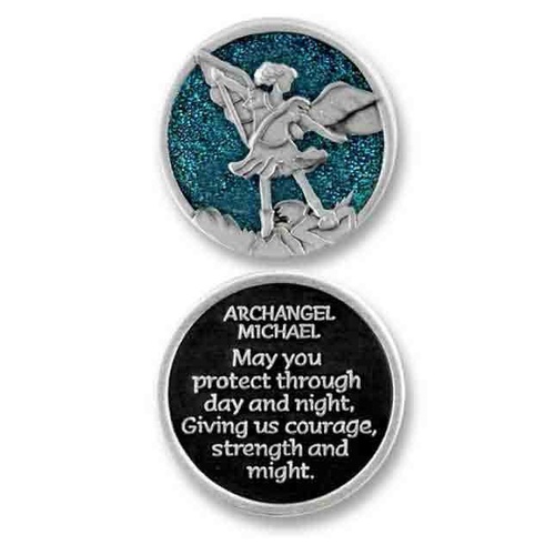 Companion Coin, ARCHANGEL MICHAEL, With Message, Prayer / Reading, 34mm Diameter