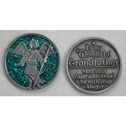 COMPANION COIN, GRANDFATHER, W Message, Prayer, 34mm Diameter, Metal