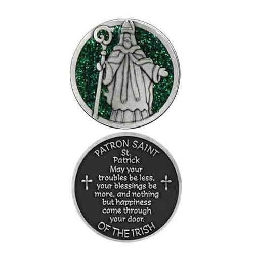 COMPANION COIN, SAINT PATRICK, PATRON SAINT OF IRISH, 34mm Diameter, Metal