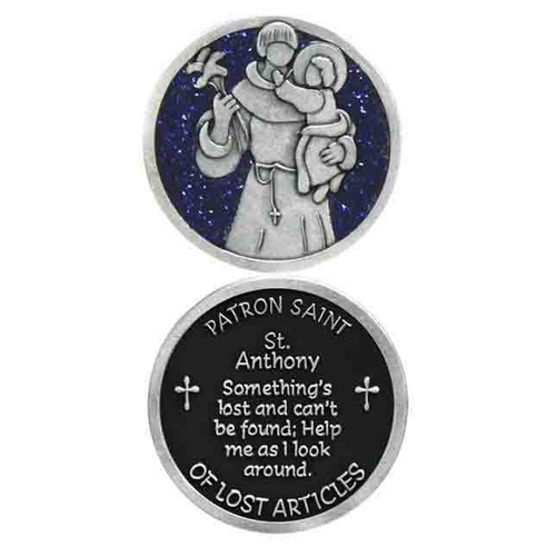 COMPANION COIN, ST ANTHONY, PATRON SAINT OF LOST ARTICLES, 34mm Diameter, Metal