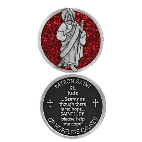 COMPANION COIN, ST JUDE, PATRON SAINT OF HOPELESS CAUSES, 34mm Diameter, Metal