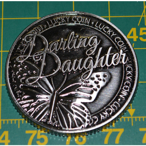 Lucky Coin, Darling Daughter, 35mm Diameter, A Beautiful Gift Idea