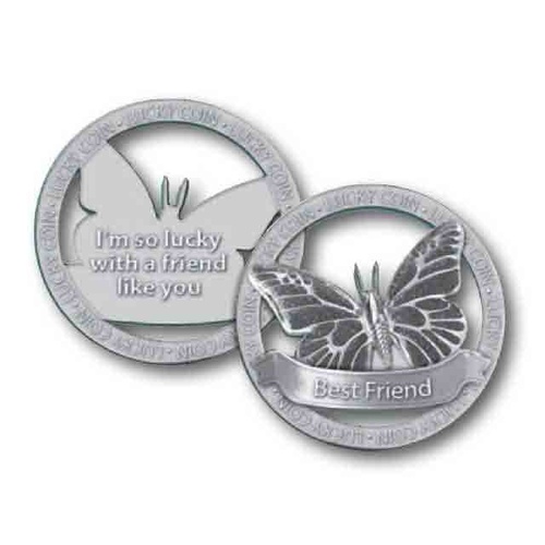 Open Lucky Coin, BEST FRIEND, 35mm Diameter, Zinc Alloy