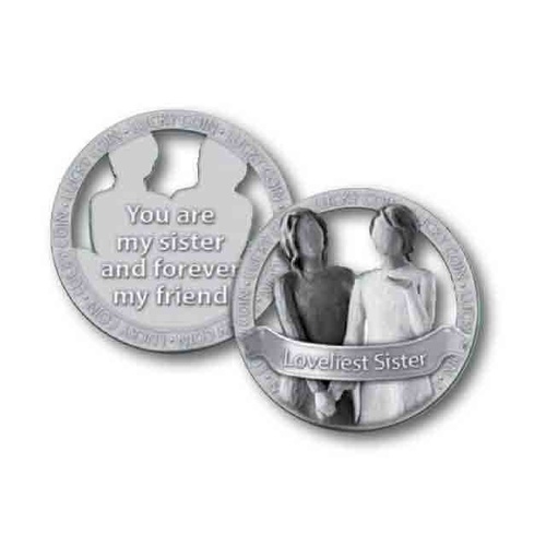 Open Lucky Coin, LOVELIEST SISTER, 35mm Diameter, Zinc Alloy