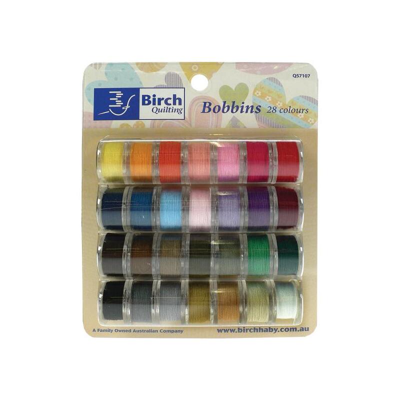 Birch Quilting / Sewing Machine Bobbins Prewound 28 Colours