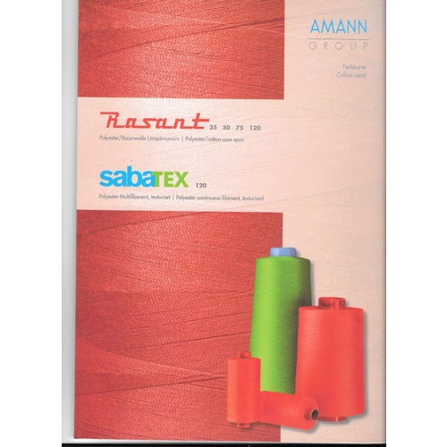 Rasant Thread Colour Card, Actual Threads, Rasant 120, 75, 50 & 35, Sabetex 120