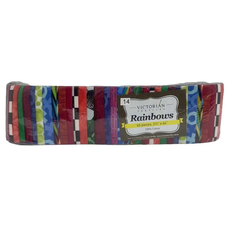 Rainbows 40 x 2 1/2" Strips 44" Long by Victorian Textiles (#14)