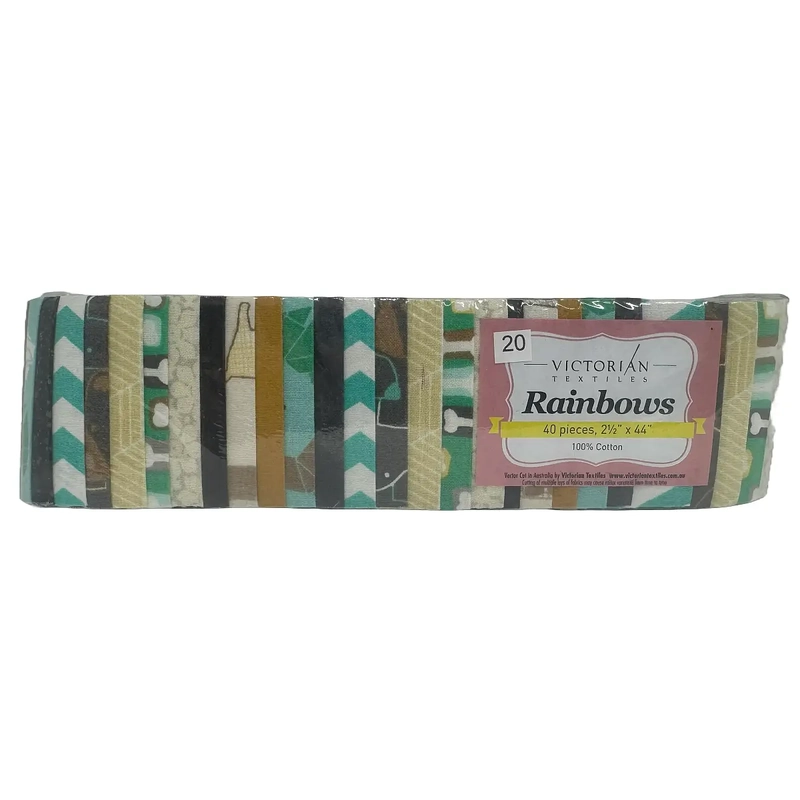 Rainbows 40 x 2 1/2" Strips 44" Long by Victorian Textiles (#20)