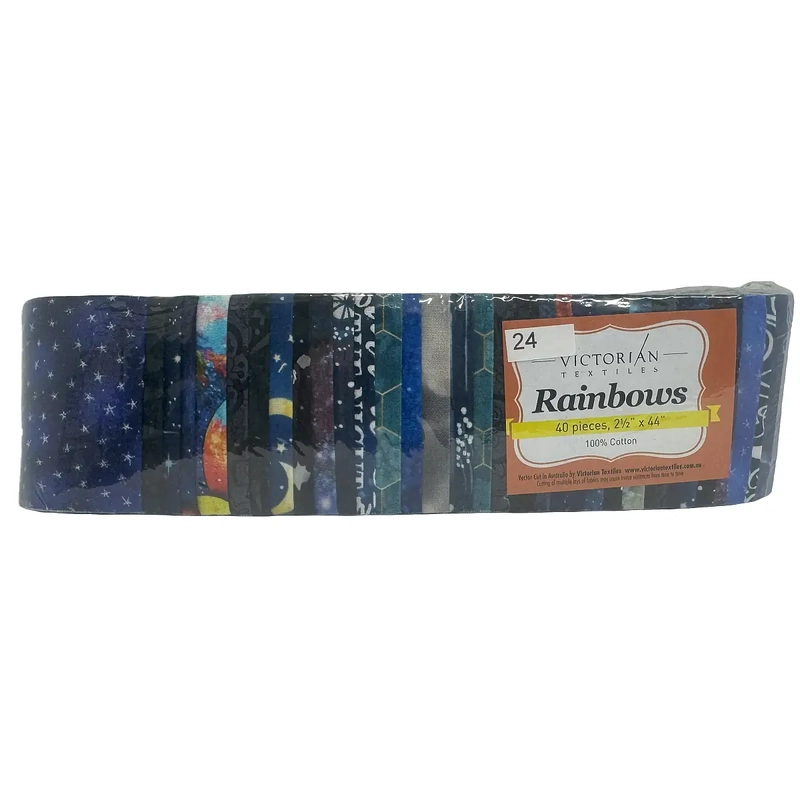Rainbows 40 x 2 1/2" Strips 44" Long by Victorian Textiles (#24)