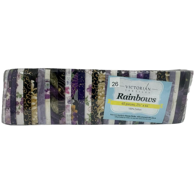 Rainbows 40 x 2 1/2" Strips 44" Long by Victorian Textiles (#26)
