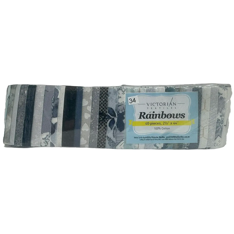 Rainbows 40 x 2 1/2" Strips 44" Long by Victorian Textiles (#34)