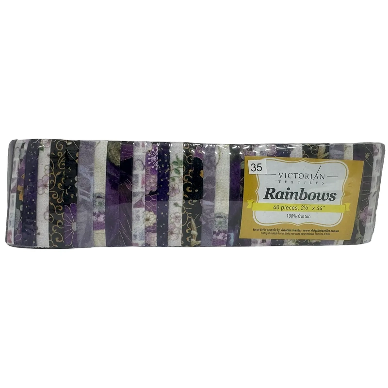 Rainbows 40 x 2 1/2" Strips 44" Long by Victorian Textiles (#35)