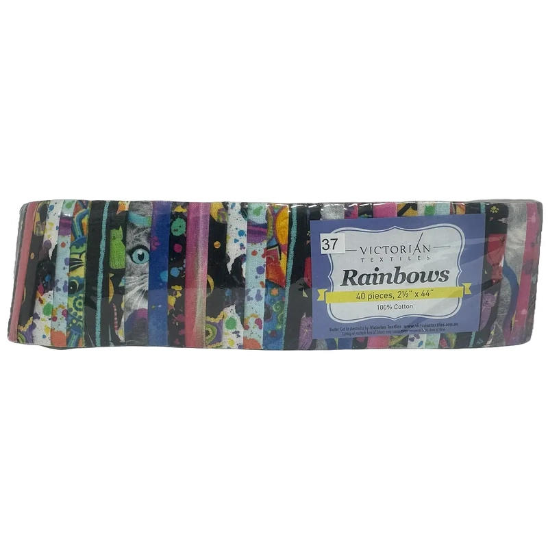 Rainbows 40 x 2 1/2" Strips 44" Long by Victorian Textiles (#37)