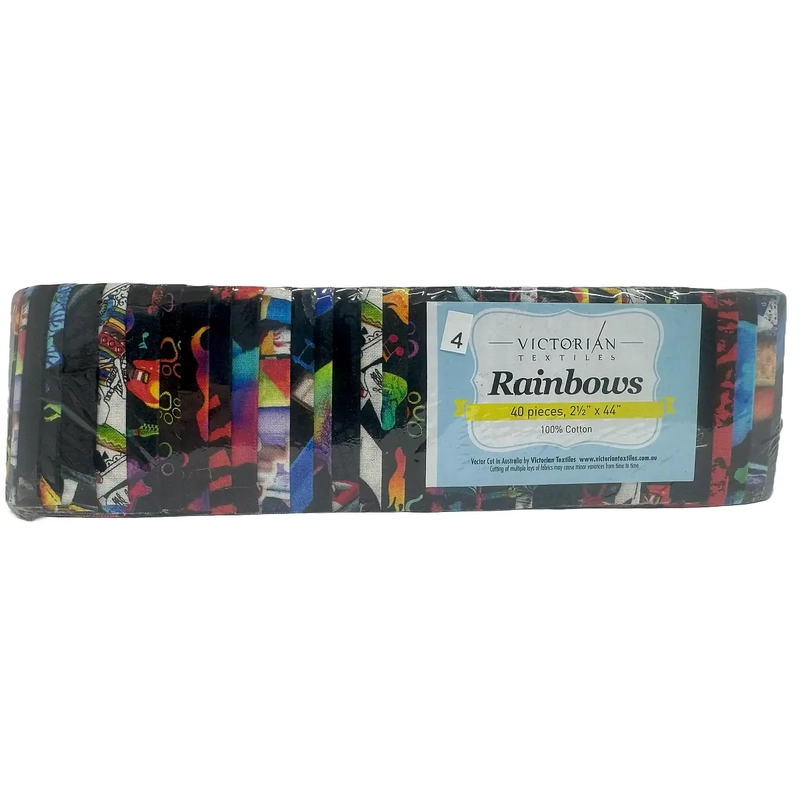 Rainbows 40 x 2 1/2" Strips 44" Long by Victorian Textiles (#4)