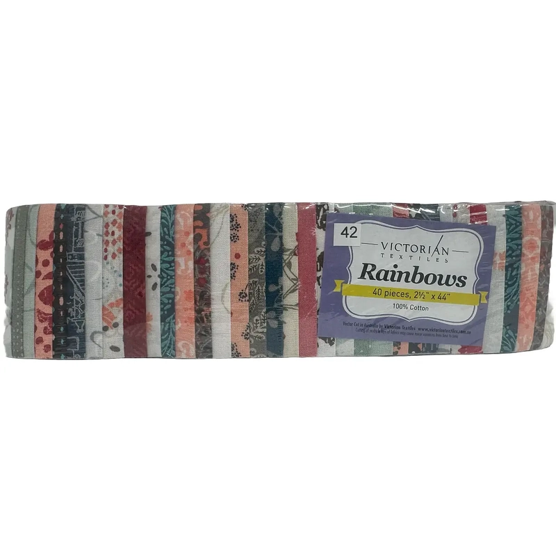 Rainbows 40 x 2 1/2" Strips 44" Long by Victorian Textiles (#42)