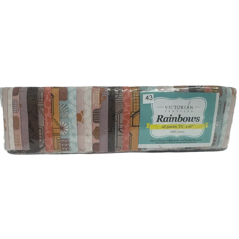 Rainbows 40 x 2 1/2" Strips 44" Long by Victorian Textiles (#43)