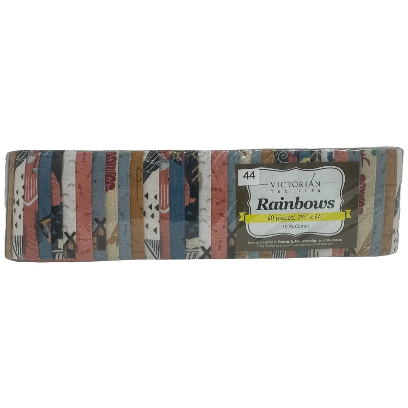 Rainbows 40 x 2 1/2" Strips 44" Long by Victorian Textiles (#44)