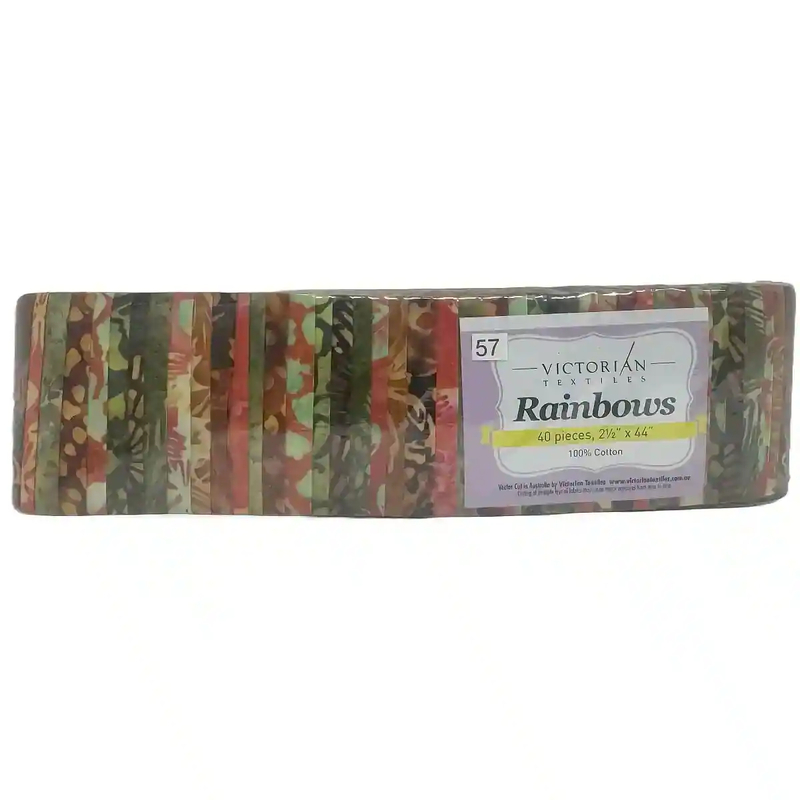 Rainbows 40 x 2 1/2" Strips 44" Long by Victorian Textiles (#57)