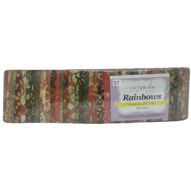 Rainbows 40 x 2 1/2" Strips 44" Long by Victorian Textiles (#57)