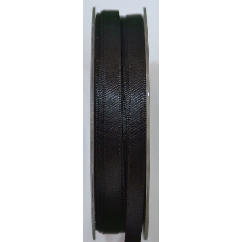 Uni-Ribbon Double Sided Satin Ribbon, 6mm, 07 BLACK, Full 40 Metre Roll
