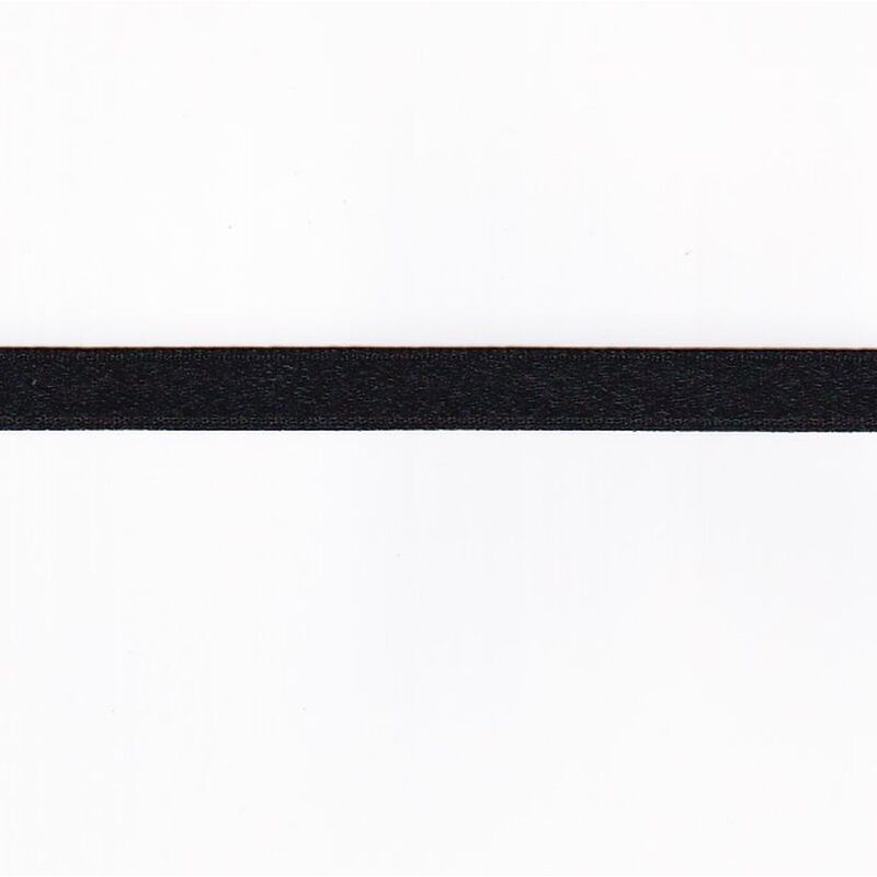 BLACK 6mm x 4m Polyester Double Sided Satin Ribbon by Krafty Savers