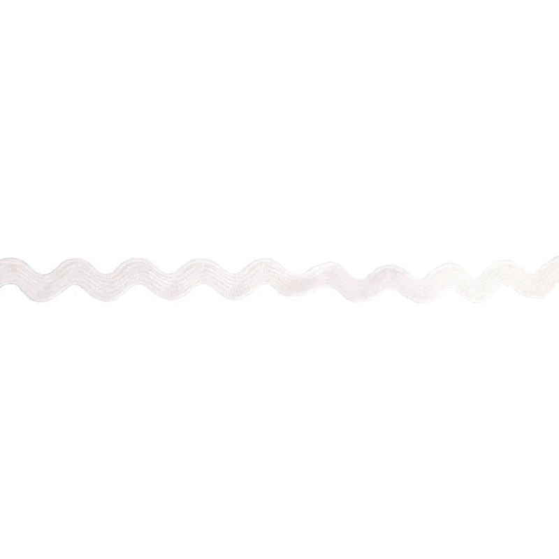 WHITE 5mm Ric Rac, by the metre